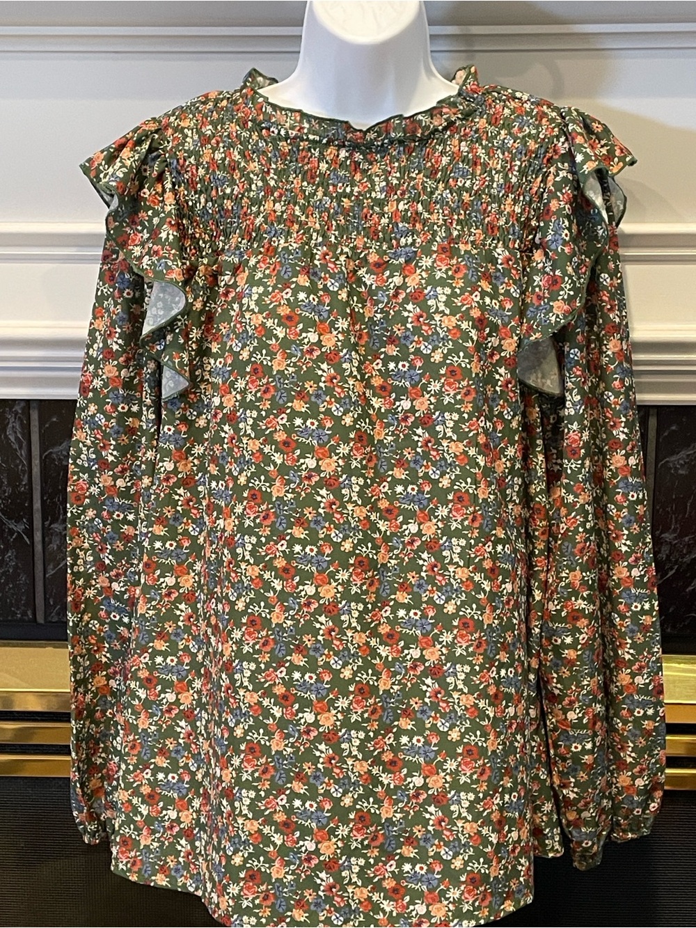 Floral Smocked Ruffle Blouse